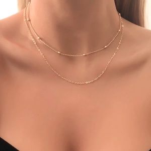 Layered Gold Beaded Necklace